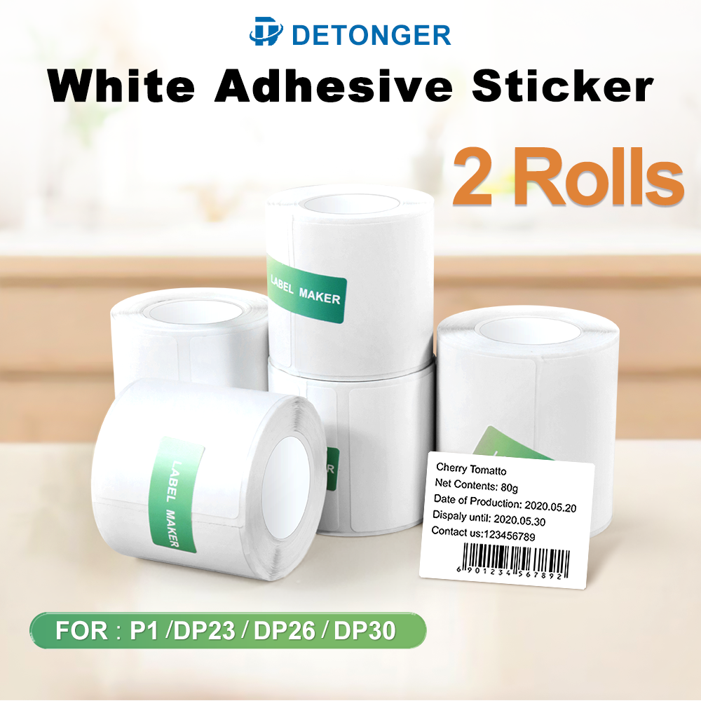 Commercial Printing Services - DETONGER 2 Rolls White Square Self-Adhesive