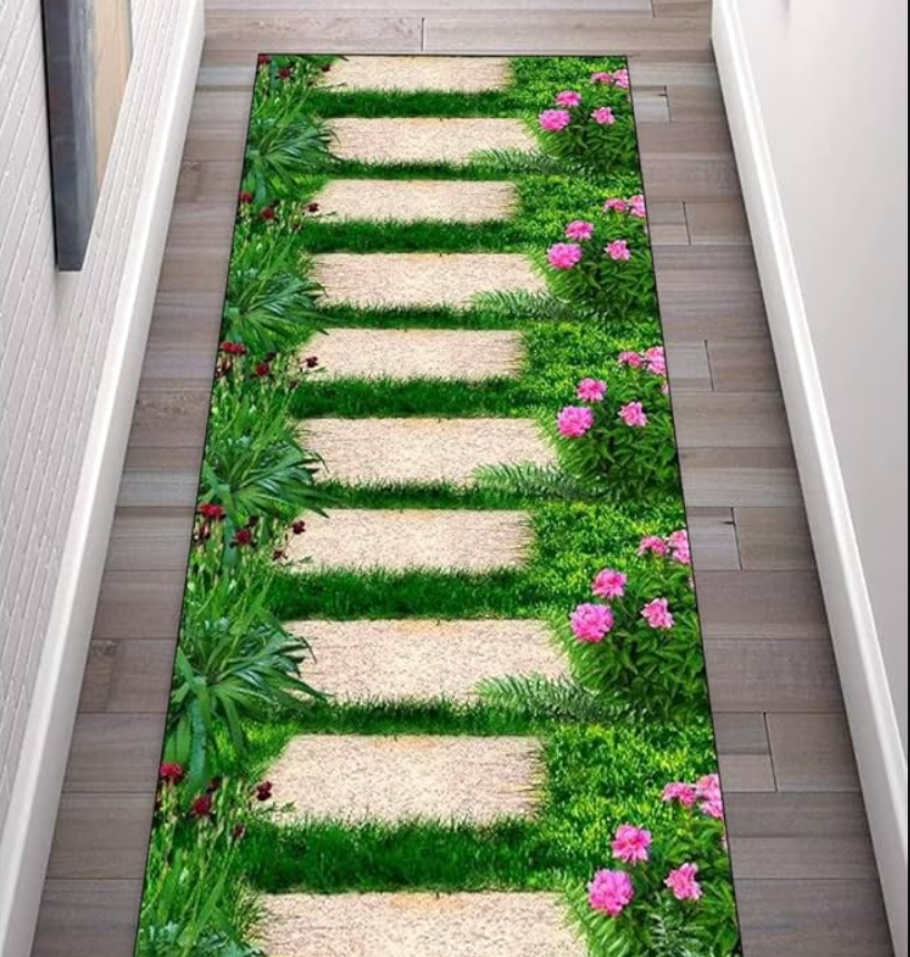 Runner Rug Green Plant Stone S - Commercial Printing Services reseña y precio