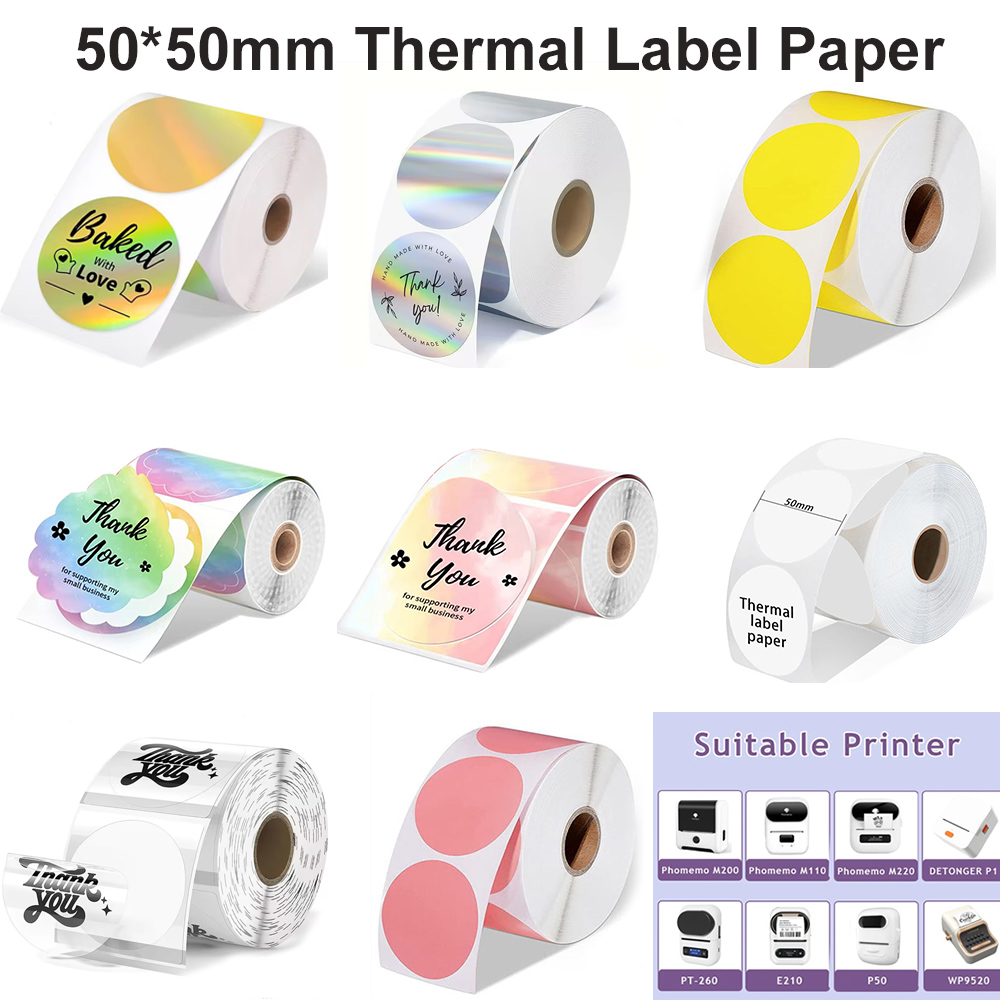 1Roll Round Circle Thermal Pap - Commercial Printing Services reseña y precio