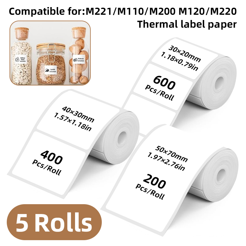 5 Rolls of White Label Sticker - Commercial Printing Services reseña y precio