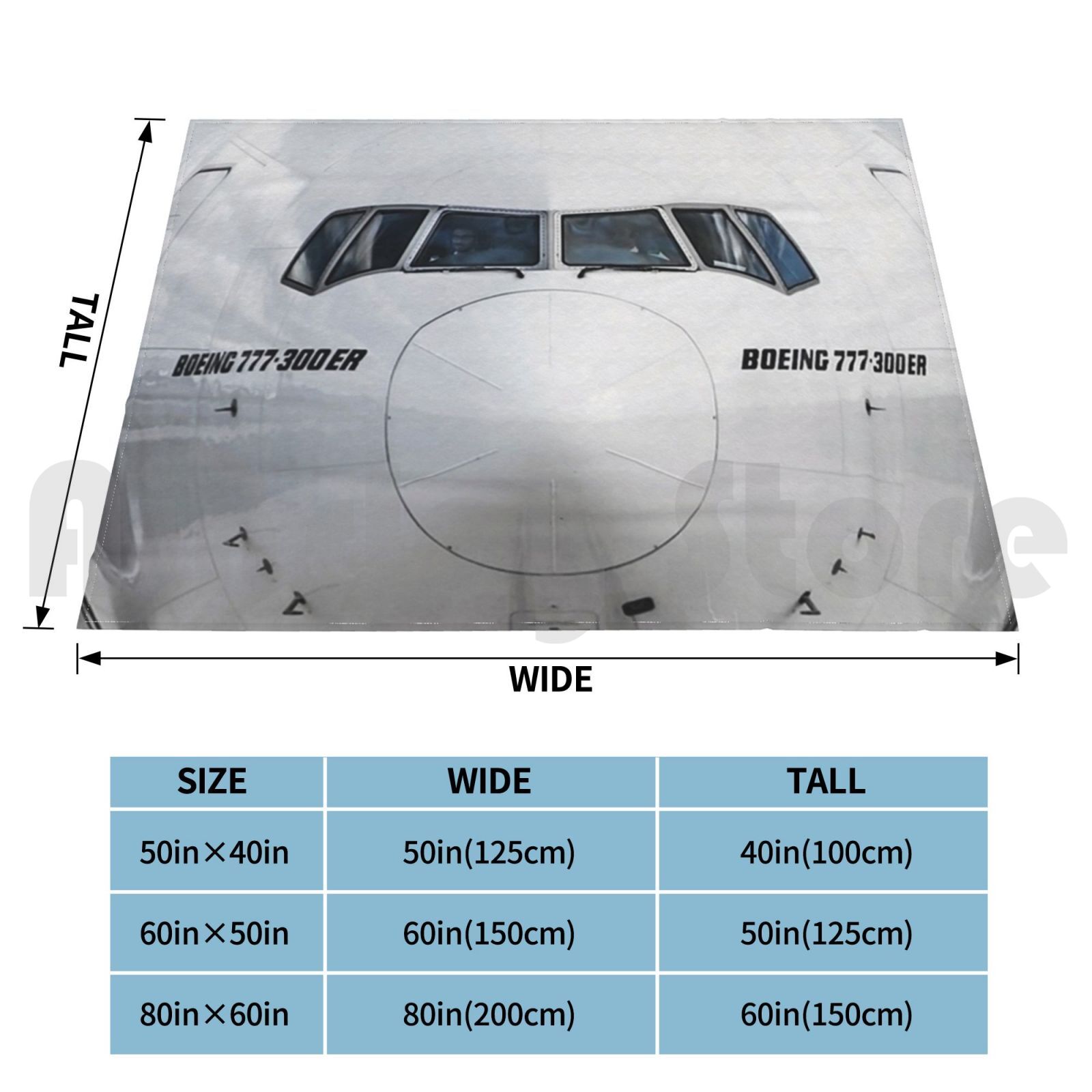 Boeing 777 Nose View Blanket F - Commercial Fabric Printing reseña y precio
