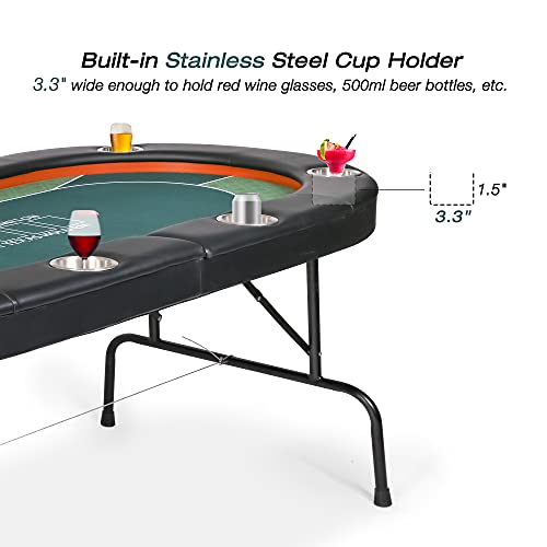 8-Player Foldable Poker Table  - Commercial Fabric Printing reseña y precio